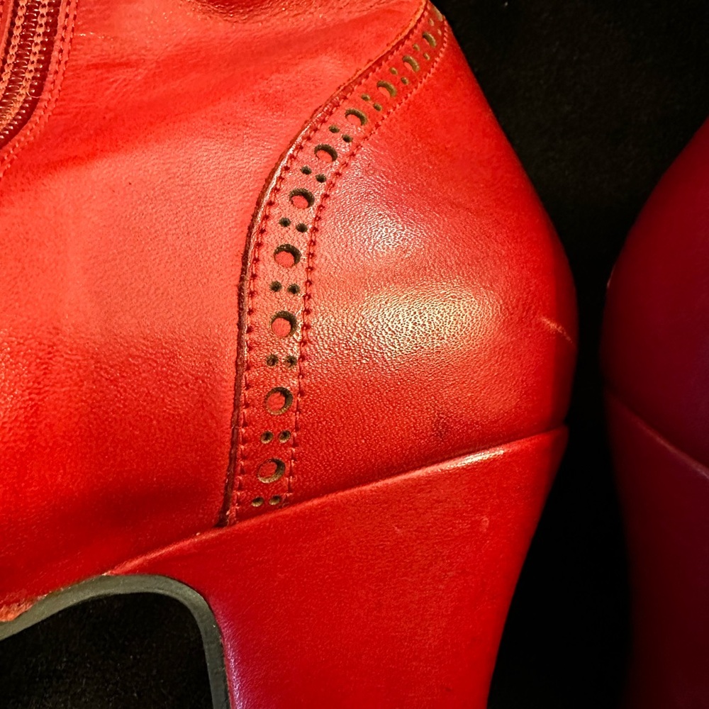 NWT Miz Mooz Red Kid Leather Women's Boots, Size 9.5 - Picture 9 of 12